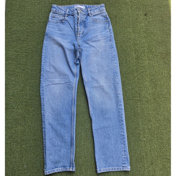 Zara Denim - Zara Jeans Women's Size 2 Blue Denim Bottons Straight Leg
